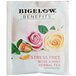 A white Bigelow Benefits tea box with flowers on it.