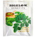 A package of Bigelow Benefits Moringa and Black Tea Bags with leaves on it.