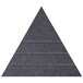 A dark gray triangle-shaped Versare SoundSorb acoustic panel with beveled edges.