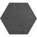 A dark gray hexagon-shaped wall-mounted acoustic panel.