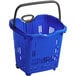 A blue Regency shopping basket with black handles.