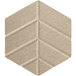A beige hexagon shaped tile with a white background.