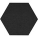A black hexagon-shaped acoustic panel on a white background.