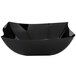 A black Fineline plastic serving bowl with curved edges.