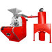 A red Primo SENTINEL-Xr20 coffee roaster with a white cylinder.