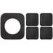 A set of four black square sound deadening pads.