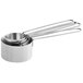 A set of American Metalcraft stainless steel measuring cups with wire handles.