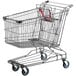 A Regency Supermarket gray shopping cart with wheels and a handle.