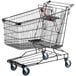 A black Regency Supermarket shopping cart with blue wheels and a handle.