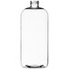 A clear PET Boston round bottle with a white background.