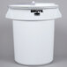 A white Rubbermaid ingredient storage bin with sliding lid.