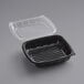 Choice 9" x 9" x 3" Microwavable 1-Compartment Black / Clear Plastic Hinged Container - 25/Pack Main Thumbnail 5
