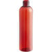 An 8 oz. amber PET plastic Bullet Cosmo bottle with a red lid.