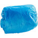 A close-up of a blue polyethylene sleeve in a plastic bag.