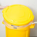 Rubbermaid FG263100YEL BRUTE Yellow 32 Gallon Round Trash Can Lid Main Thumbnail 1
