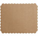 A white rectangle shaped cardboard with scalloped edges.