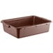 A brown polypropylene plastic bus tub with handles.