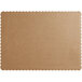 A white rectangular double-wall laminated cardboard with gold scalloped edges.
