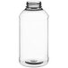 A clear plastic 16 oz. Skep PET sauce/honey bottle with a white lid.