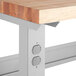 A close up of a Lavex heavy-duty workbench with a maple top.