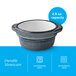 A small, midnight blue matte stoneware sauce cup with a 2.5 oz. capacity.