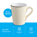 A cream white matte stoneware mug with a 10 oz. capacity.