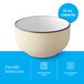 A cream white matte stoneware bowl with a 13 oz. capacity.