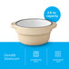 A small, tan matte stoneware sauce cup with a 2.5 oz. capacity.