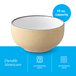 A 13 oz. capacity stoneware bowl with a tan matte exterior and white interior.