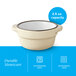 A small cream white matte stoneware sauce cup with a 2.5 oz. capacity.