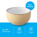 A 13 oz. harvest tan matte stoneware bowl with a white interior.