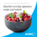 A 10 oz. midnight blue matte stoneware bowl by Acopa, suitable for serving soups and salads.