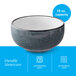A 13 oz. capacity midnight blue matte stoneware bowl that is dishwasher and microwave safe.