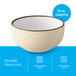 A cream white matte stoneware bowl with a 13 oz. capacity.