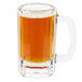 A Libbey clear glass beer mug on a white background.