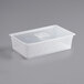 A Vigor translucent polypropylene food container with a lid.