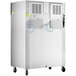 A large silver Beverage-Air reach-in freezer with two solid doors.