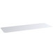 Clear PVC shelf liner on a white rectangular shelf.