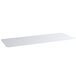 Clear PVC shelf liner on a white rectangular shelf.