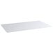 A clear rectangular PVC shelf liner on a white background.