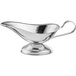An American Metalcraft stainless steel gravy boat with a handle.