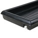 A black plastic Carlisle Tabletop Buffet Bar tray with a white handle.