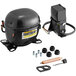 A black Narvon air compressor with a hose and other parts.