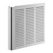 A silver metal vent panel with a grid pattern.
