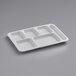 A white tray with six compartments.