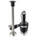 A black and silver Waring immersion blender with a metal pole.