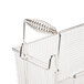 A Grindmaster-Cecilware stainless steel fryer basket with handles and a front hook.