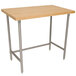 Advance Tabco TH2S-365 Wood Top Work Table with Stainless Steel Base - 36" x 60" Main Thumbnail 1