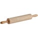 A Choice wooden rolling pin with wooden handles.