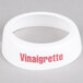 A white plastic Tablecraft collar with red "Vinaigrette" text.